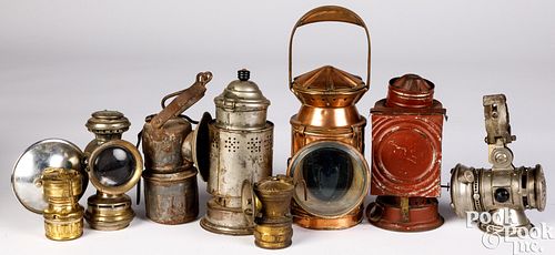 Eight antique lanterns