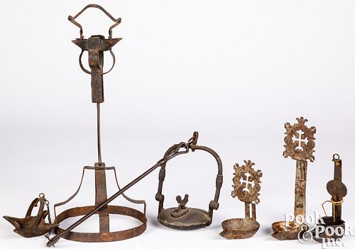 Early iron fat lamps