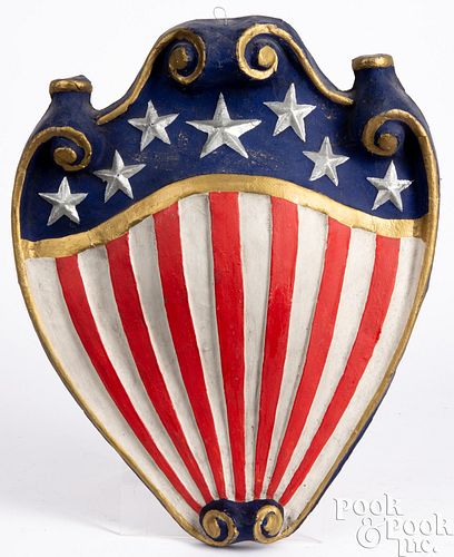 Painted papier-mâché American shield
