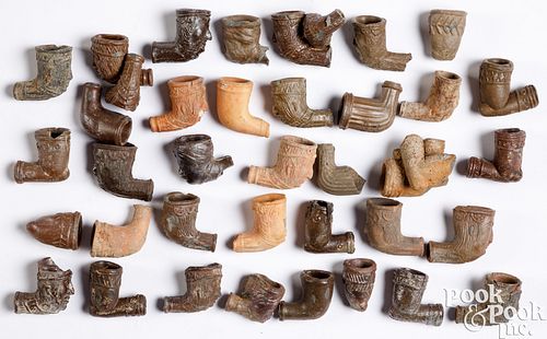 Collection of clay pipes