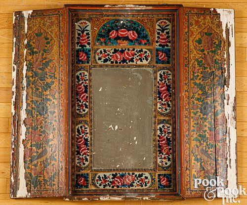 Middle Eastern or Indian painted hanging cabinet
