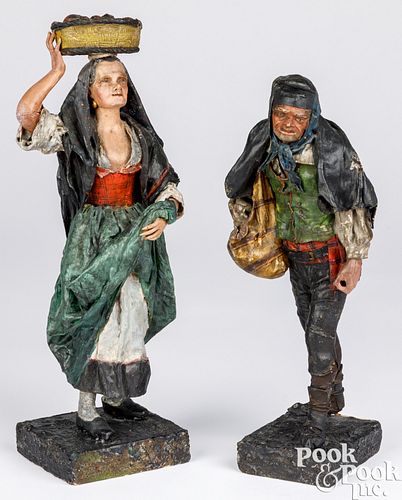 Pair of French Papier-mâché figures