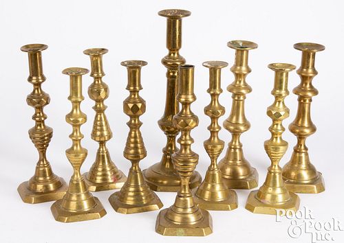 Victorian brass candlesticks
