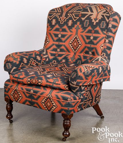 English mahogany club chair, 19th c.