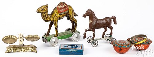 Two animal tin lithograph penny toys