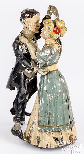Gunthermann painted tin clockwork tango dancers