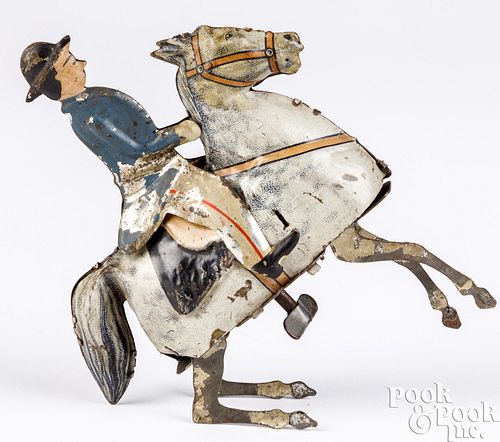 Gunthermann tin lithograph wind-up horse and rider