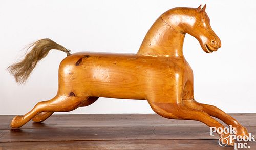 Carved pine hobby horse