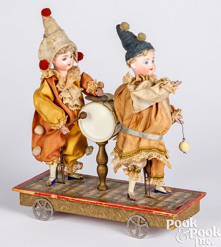 German animated jester pull toy