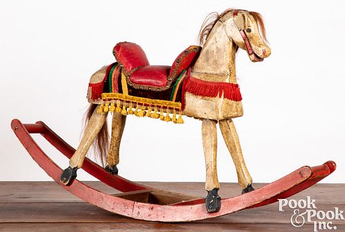 Carved and painted hobby horse