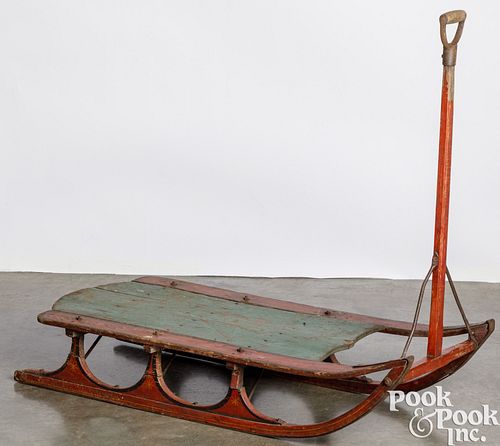 Child's painted pull sled, late 19th c.