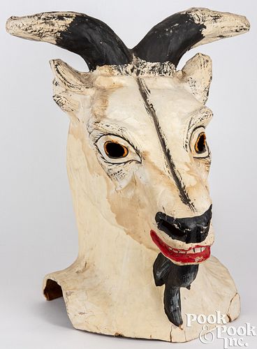 Papier-mâché goat parade mask