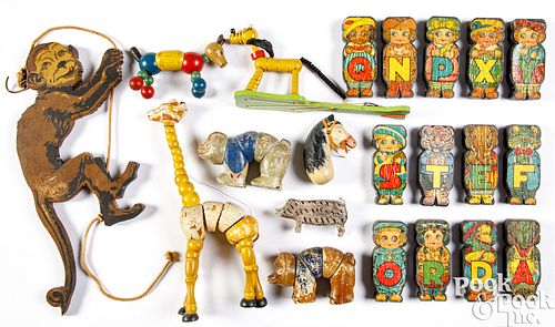 Group of wooden toys