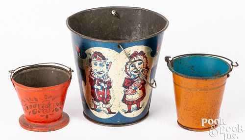Tin Punch and Judy sand pail