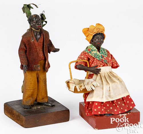 Pair of Vargas wax black Americana dolls