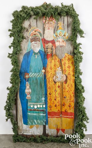 Painted panel of the Three Kings of the Nativity