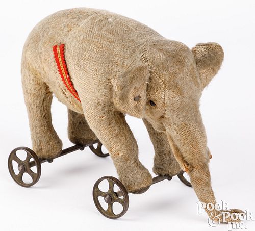 Steiff mohair elephant pull toy