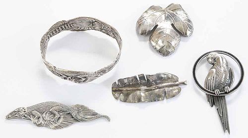 Five Pieces of Silver Jewelry