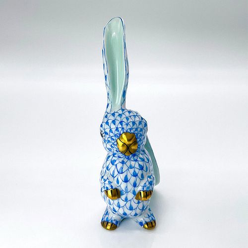 Herend Porcelain Figurine, Rabbit Blue Fishnet 5325
