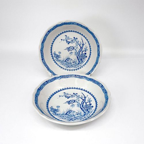 2pc Mason's China Fruit/Dessert Bowls Quail Blue