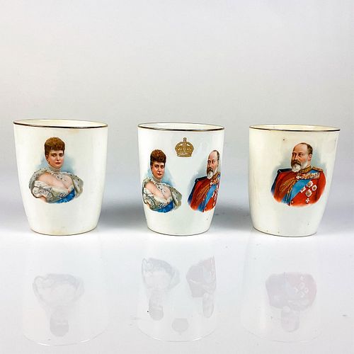 3pc Vintage Royal Doulton 1902 Coronation Cup Set