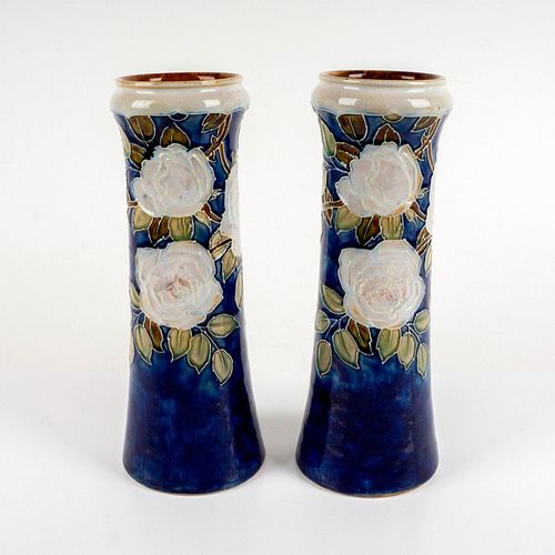 Pair of Royal Doulton Stoneware Floral Vase
