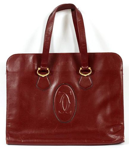 CARTIER RED LEATHER SATCHEL