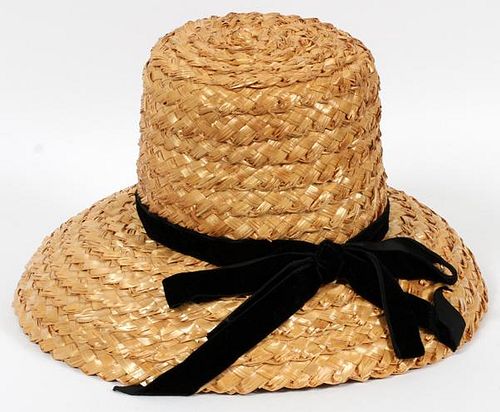 HUDSON'S THE WOODWARD SHOPS WOVEN STRAW BRIMMED HAT