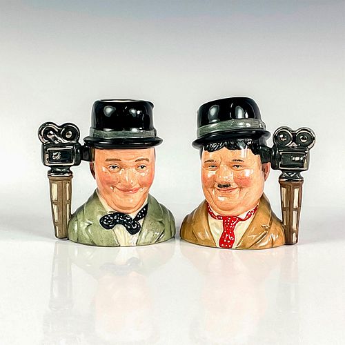 Laurel and Hardy Pair D7008 & D7009 - Small - Royal Doulton Character Jug