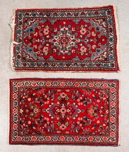 Two Similar Mid Century Persian Throw Rugs