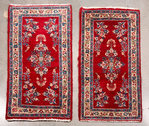 Pair of Mid Century Persian Throw Rugs