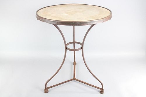 Cast Iron & Marble French Bistro Table, Delpech Toulouse