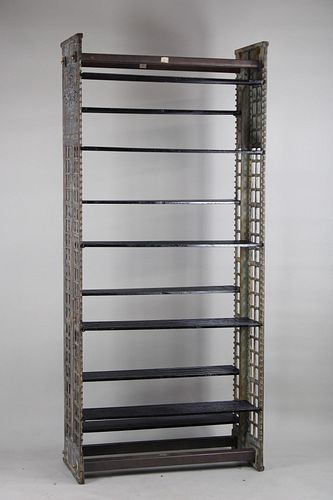 Art Nouveau Cast Iron Library Book Shelf, Snead & Co,  1 of 2