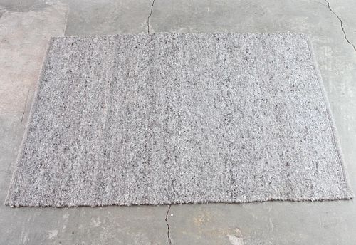 Grey Tweed Wool Rug, Contemporary Modern, 61" x 85"