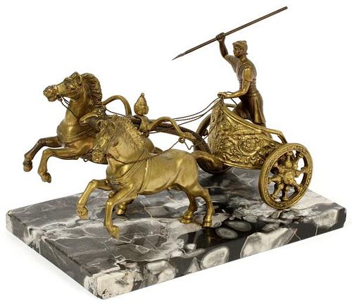 BRASS AND MARBLE SCULPTURE