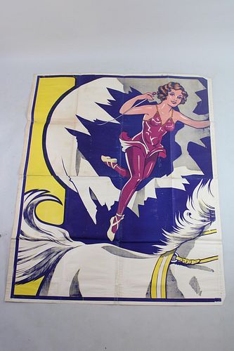 Huge Circus Poster, Woman Trick Horse Rider