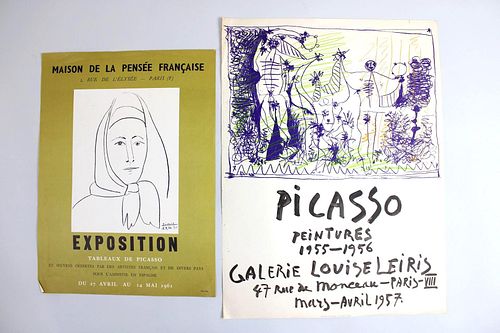 Lot of 2 Picasso Exhibition Posters, 1957 & 1961