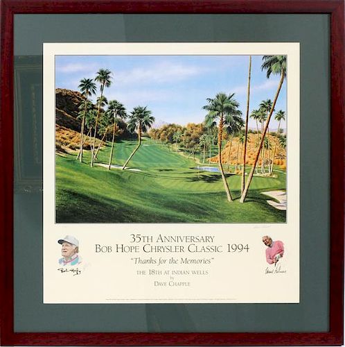 BOB HOPE AND ARNOLD PALMER SIGNED LITHOGRAPH