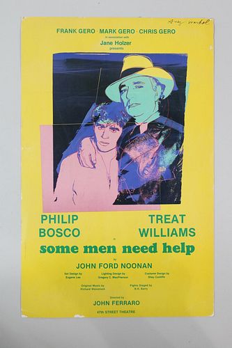 Andy Warhol Some Men Need Help Rare Lithograph Poster. 1982
