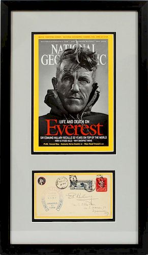 SIR EDMUND HILLARY SIGNED FIRST DAY COVER