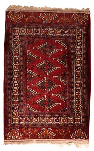 Vintage Turkamen Borkhara Rug, 2’9” x 4'1" (0.84 x 1.24 M)