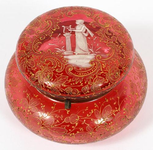 MARY GREGORY CRANBERRY GLASS DRESSER BOX 19TH C.