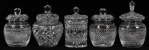 HAND CUT CRYSTAL COVERED COOKIE JARS 5