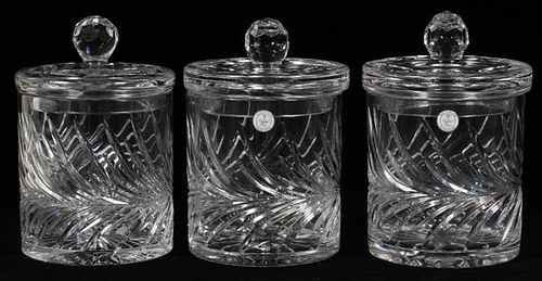 HAND CUT CRYSTAL COVERED COOKIE JARS 2