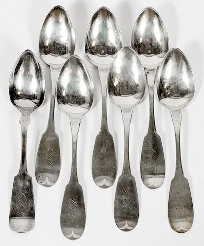 ANTIQUE AMERICAN STERLING SILVER 'COIN' SPOONS