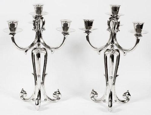MEXICAN STERLING SILVER CONVERTIBLE CANDELABRAS