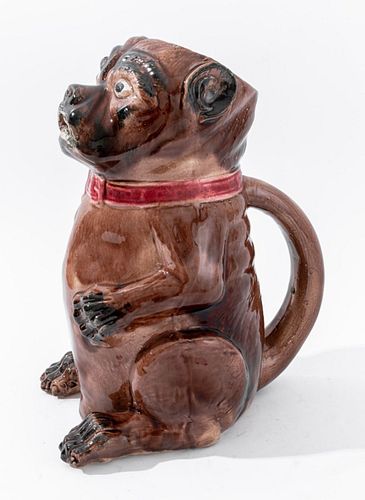 Staffordshire Ceramic Bull Dog Pitcher, 19 C