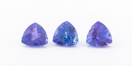 6.40 Cttw. Group of Loose Trillion-Cut Tanzanite 3