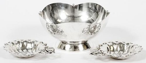AMERICAN STERLING BOWL AND NUT DISHES 3 ITEMS