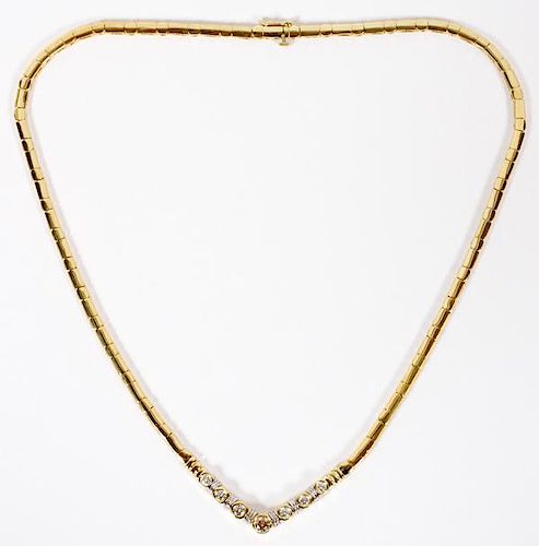 FANCY BROWN DIAMOND AND 14KT YELLOW GOLD NECKLACE